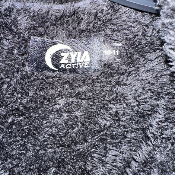 Zyia black 3/4 zip plush hoodie Sz 10-11 - Picture 3 of 5